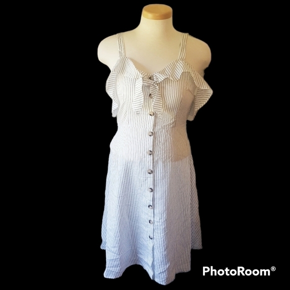 AngelEye London Cassie Cold Shoulder Button Down Dress - Picture 2 of 15